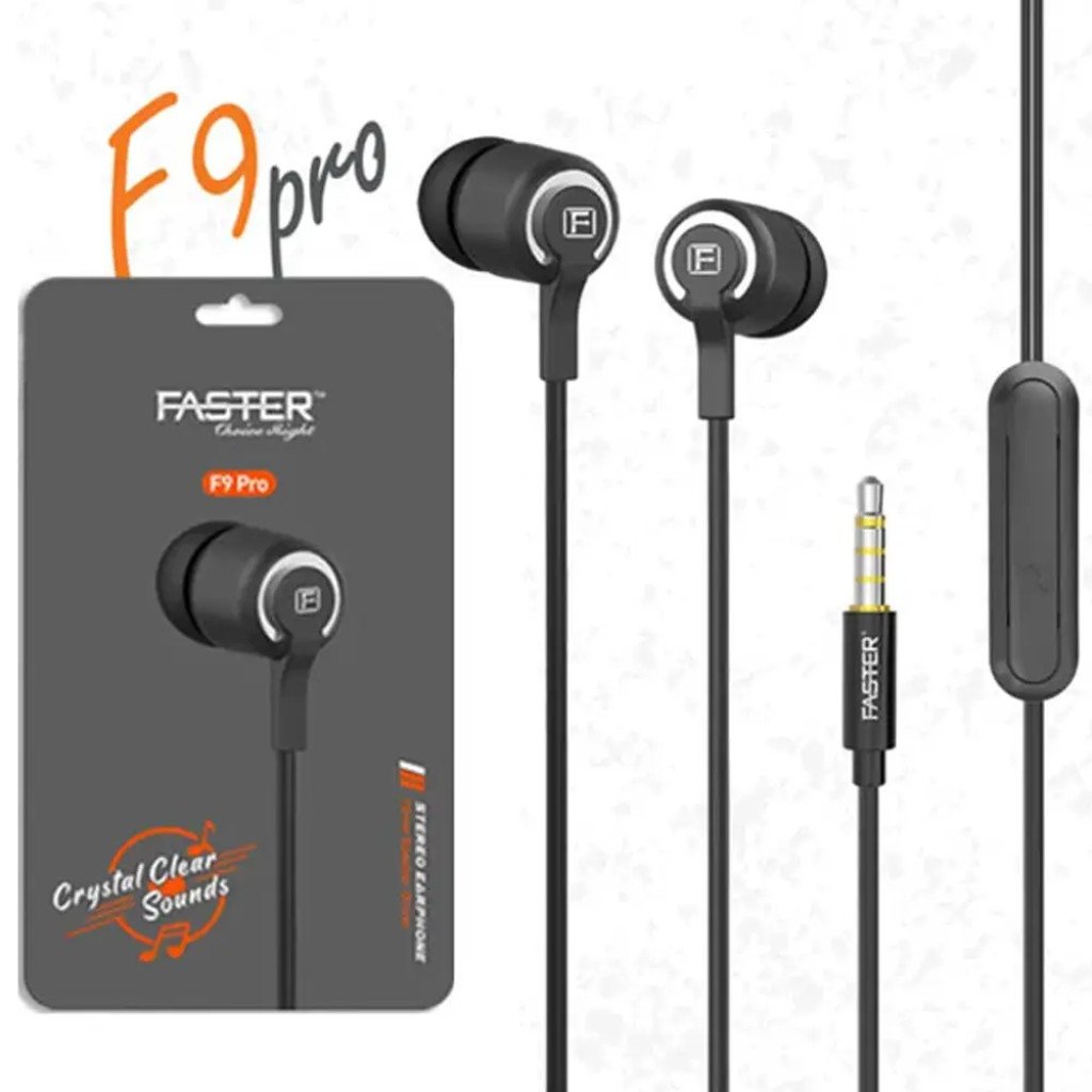 aster F9 Pro Full Bass Wired Handsfree - Premium Sound Earphones